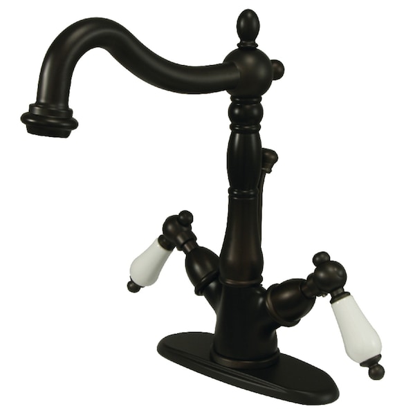 KS1435PL 2-Handle Bthrm Faucet W/Brass Pop-Up & Cover Plate Bronze
